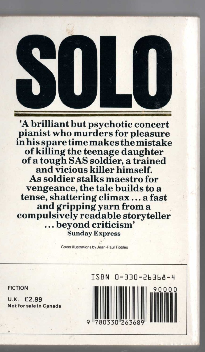 Jack Higgins  SOLO magnified rear book cover image