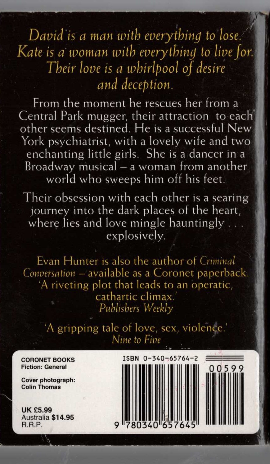 Evan Hunter  PRIVILEGED CONVERSATION magnified rear book cover image
