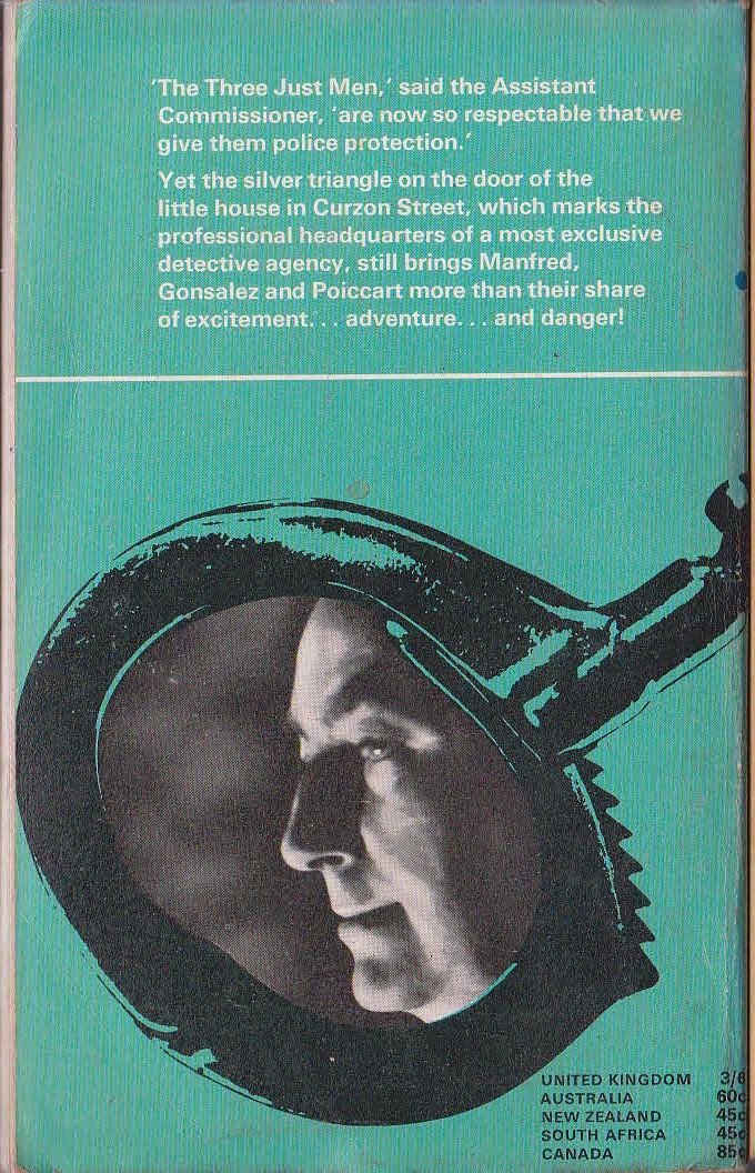 Edgar Wallace  AGAIN THE THREE magnified rear book cover image