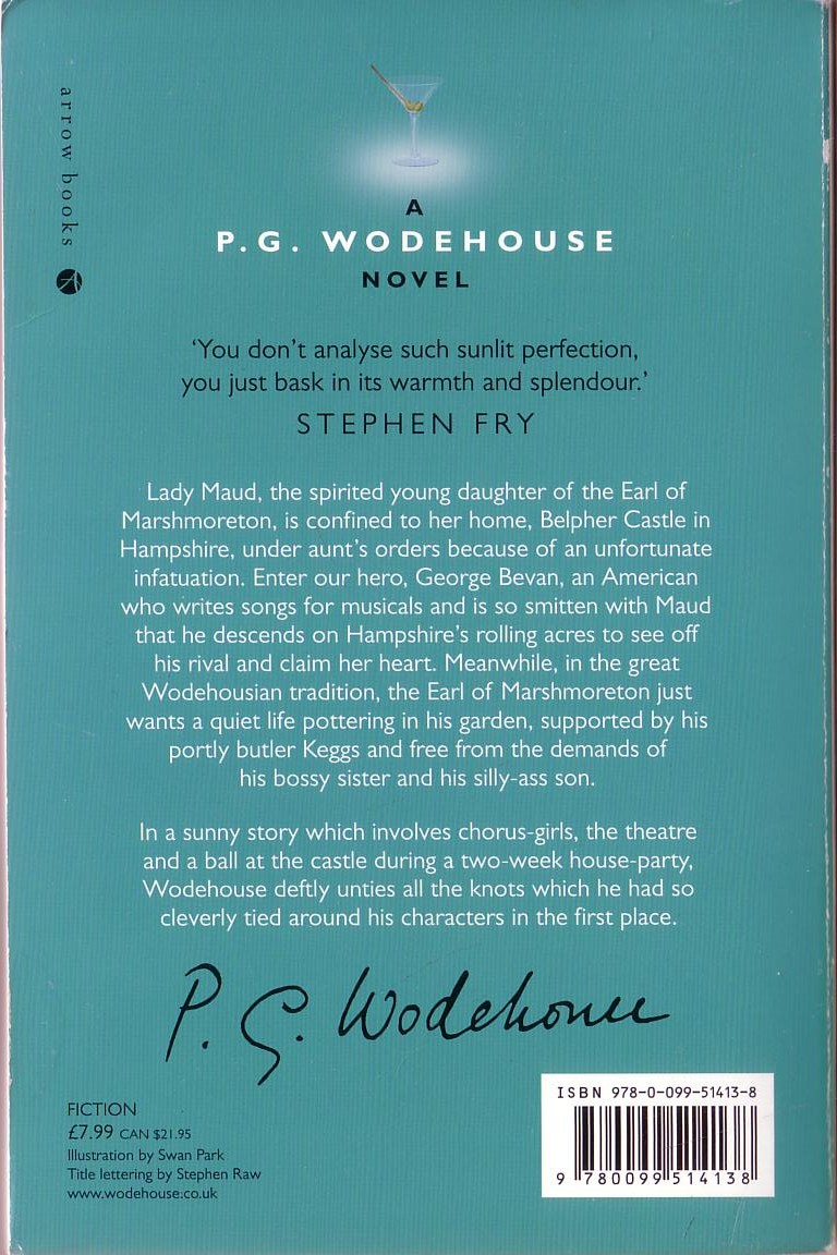 P.G. Wodehouse  A DAMSEL IN DISTRESS magnified rear book cover image