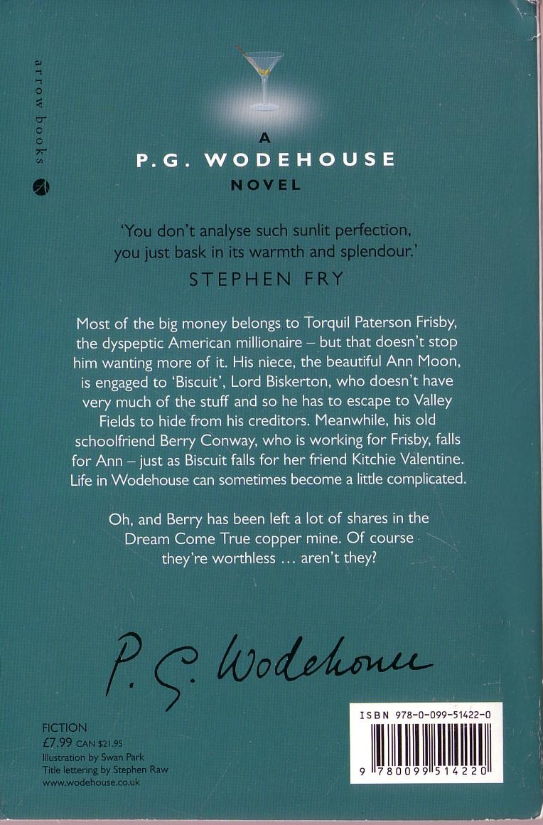 P.G. Wodehouse  BIG MONEY magnified rear book cover image