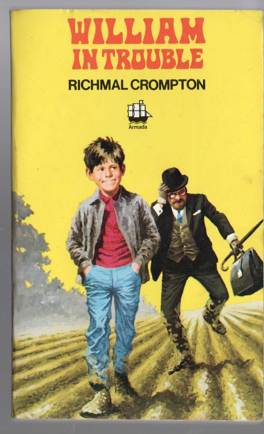 Richmal Crompton  WILLIAM IN TROUBLE front book cover image