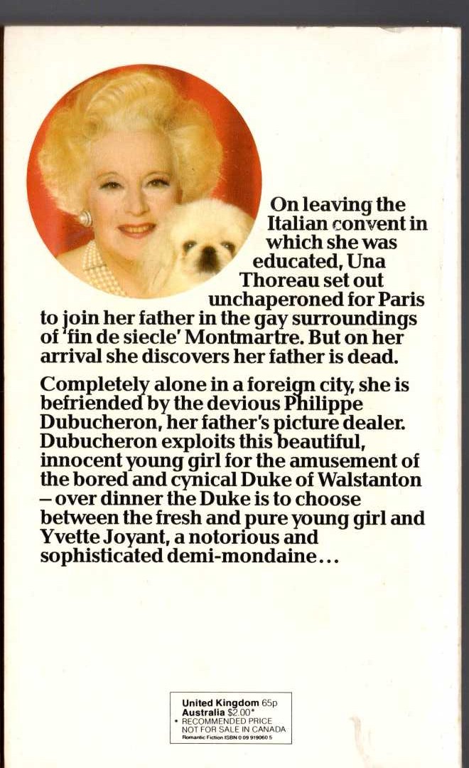 Barbara Cartland  ALONE IN PARIS magnified rear book cover image