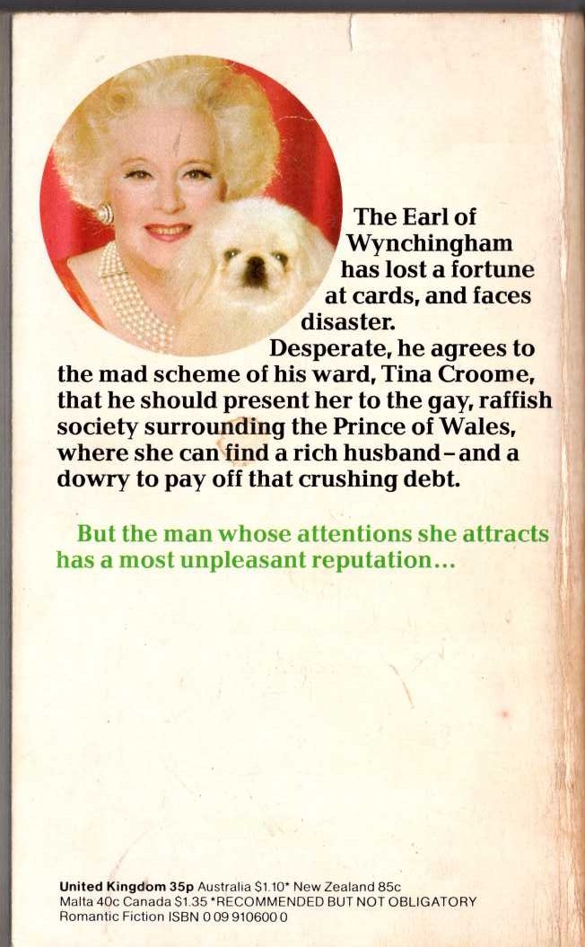 Barbara Cartland  LOVE HOLDS THE CARDS magnified rear book cover image