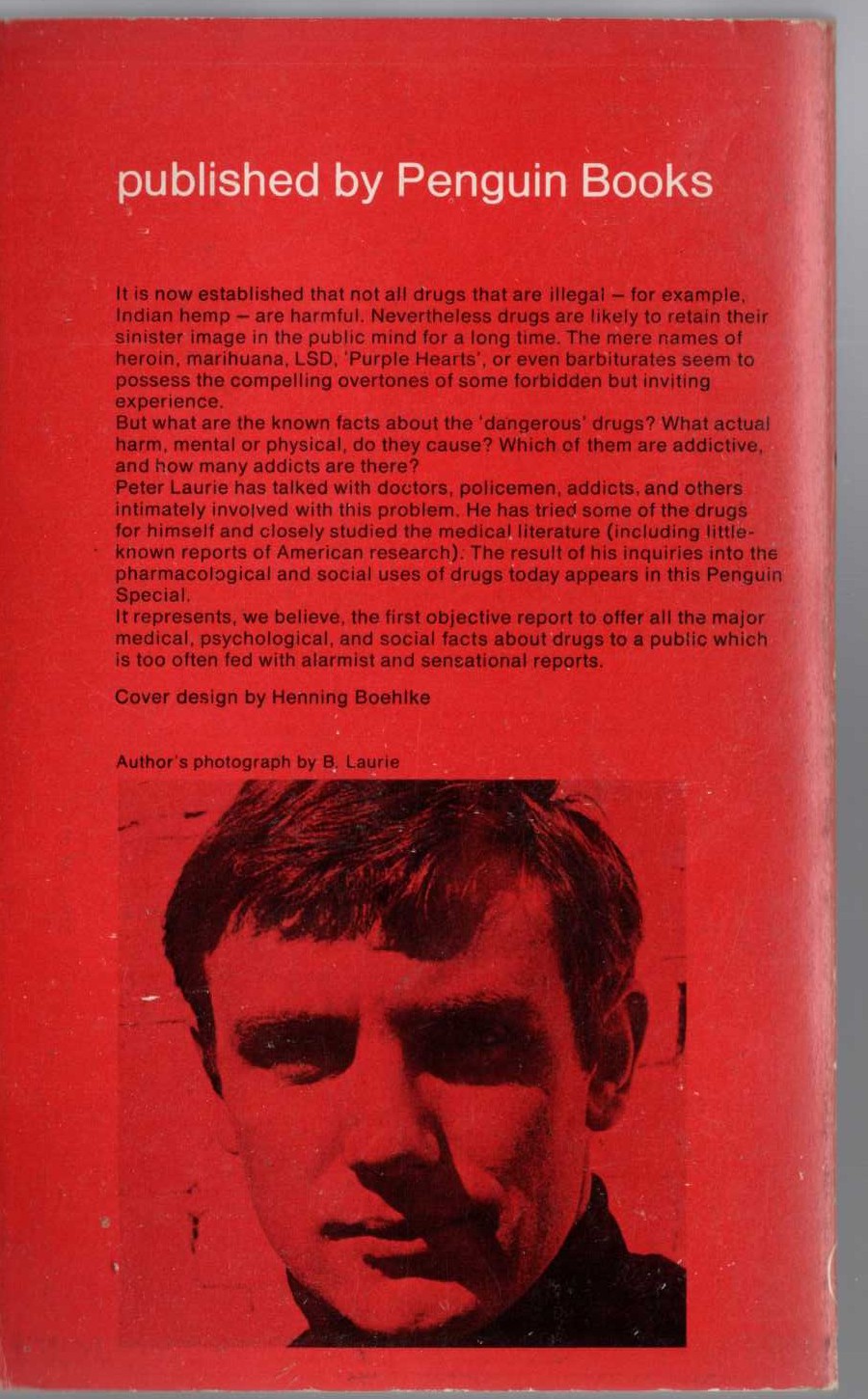 Peter Laurie  DRUGS. Medical, Psychological, and Social Facts magnified rear book cover image