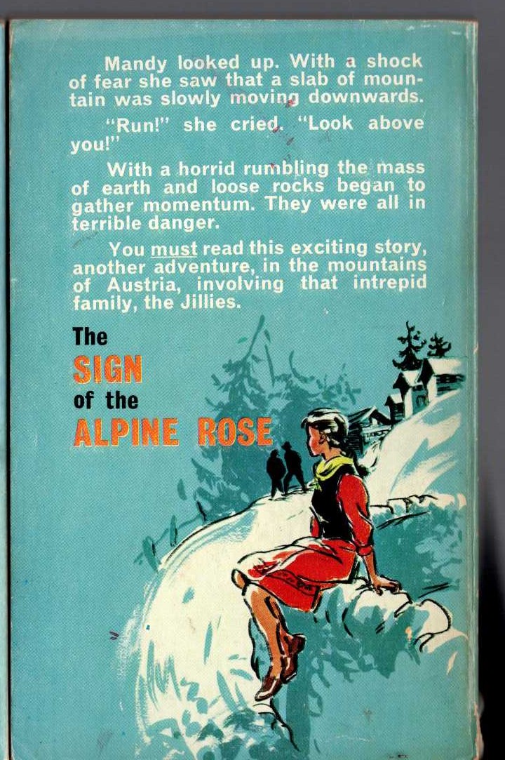 Malcolm Saville  THE SIGN OF THE ALPINE ROSE magnified rear book cover image