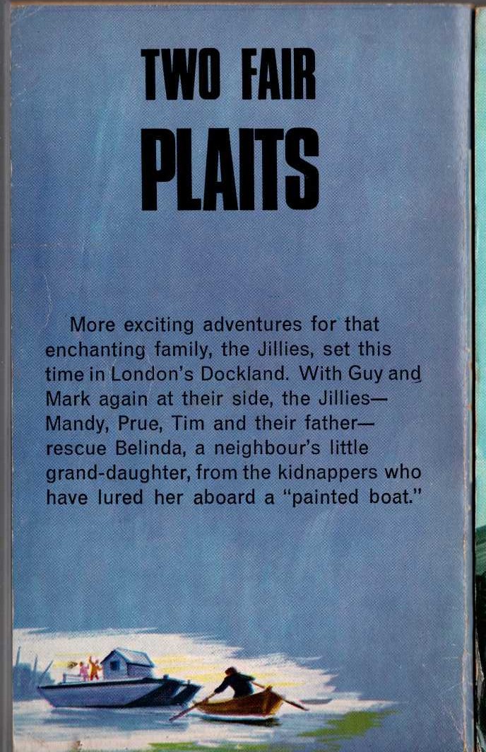 Malcolm Saville  TWO FAIR PLAITS magnified rear book cover image