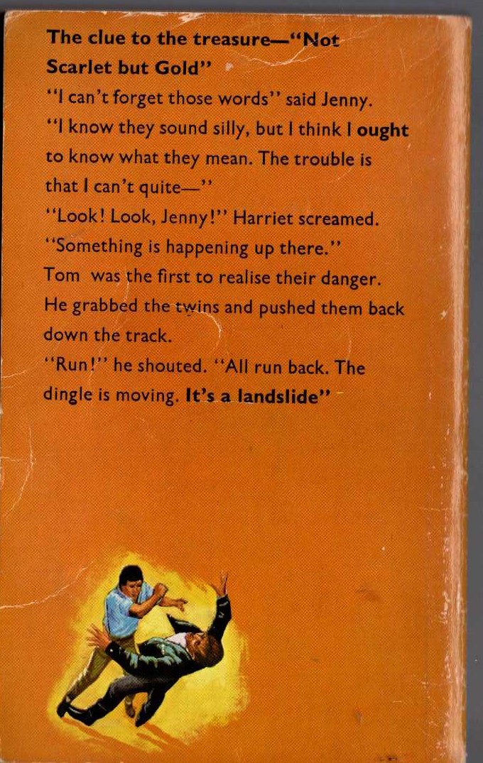 Malcolm Saville  NOT SCARLET BUT GOLD magnified rear book cover image