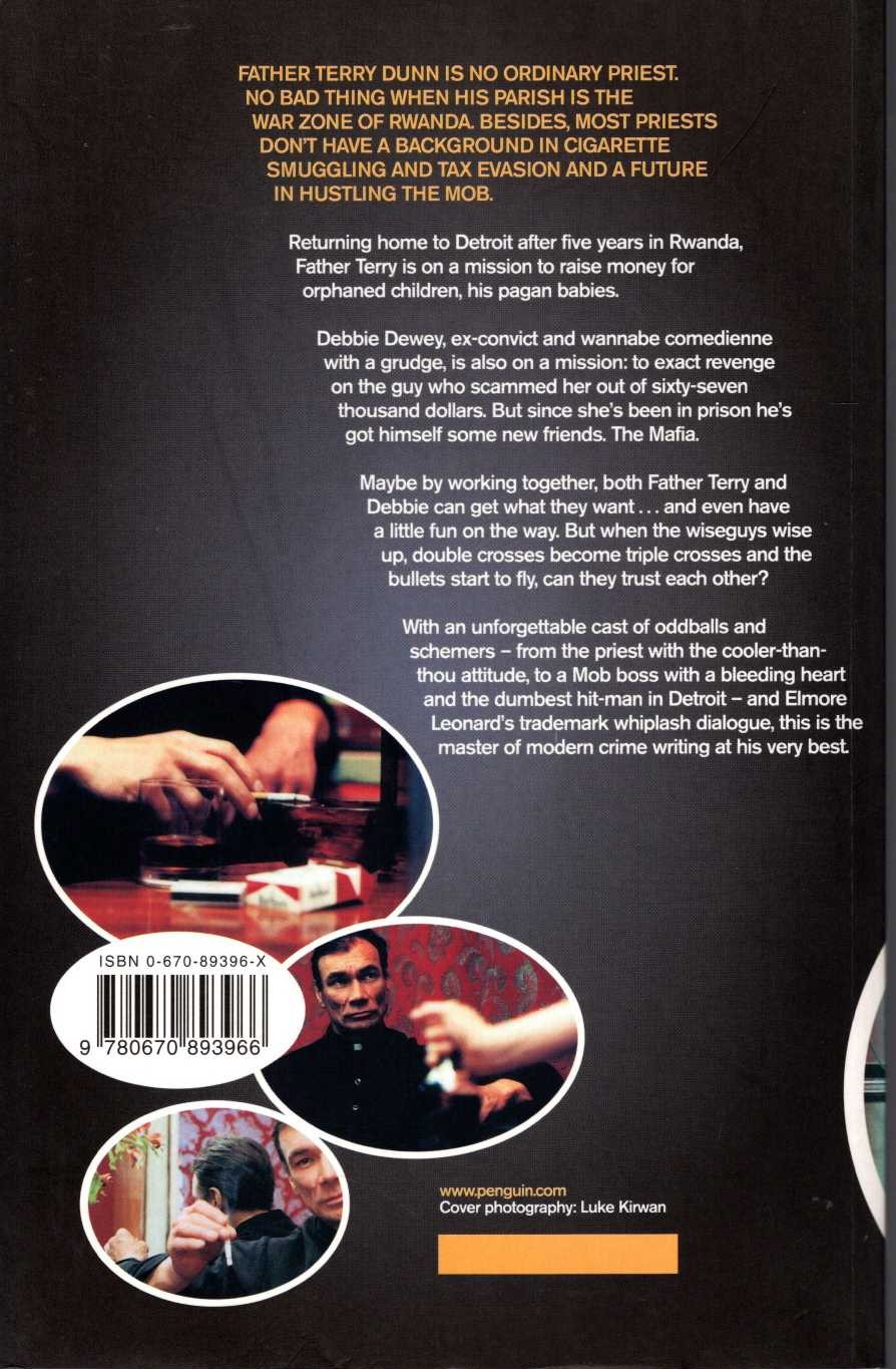Elmore Leonard  PAGAN BABIES magnified rear book cover image