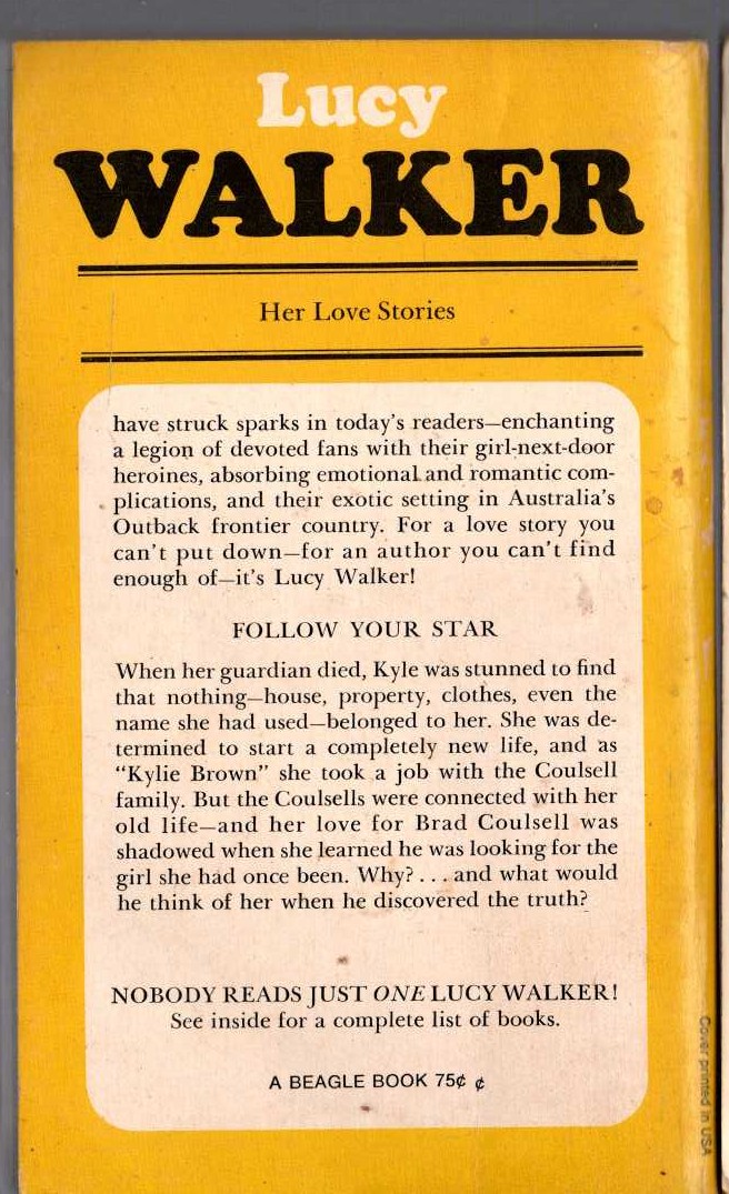 Lucy Walker  FOLLOW YOUR STAR magnified rear book cover image