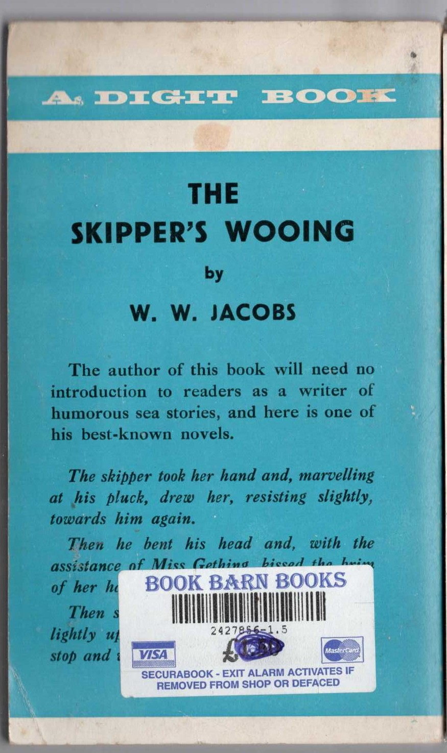 W.W. Jacobs  THE SKIPPER'S WOOING magnified rear book cover image