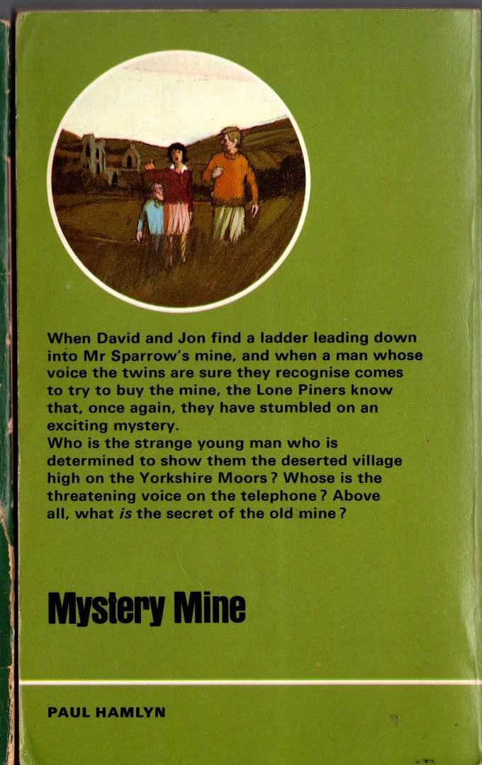 Malcolm Saville  MYSTERY MINE magnified rear book cover image