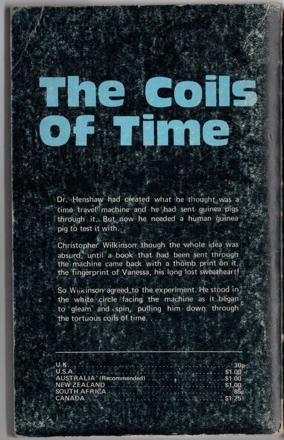 A.Bertram Chandler  THE COILS OF TIME magnified rear book cover image