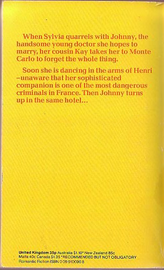 Denise Robins  MEET ME IN MONTE CARLO magnified rear book cover image