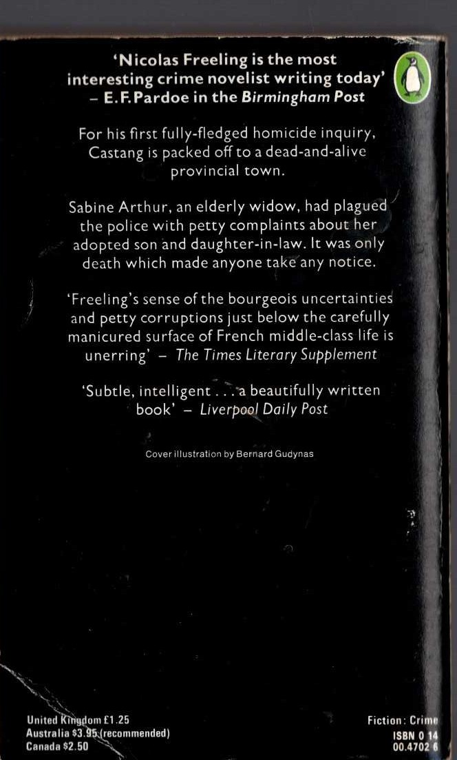 Nicolas Freeling  LAKE ISLE magnified rear book cover image