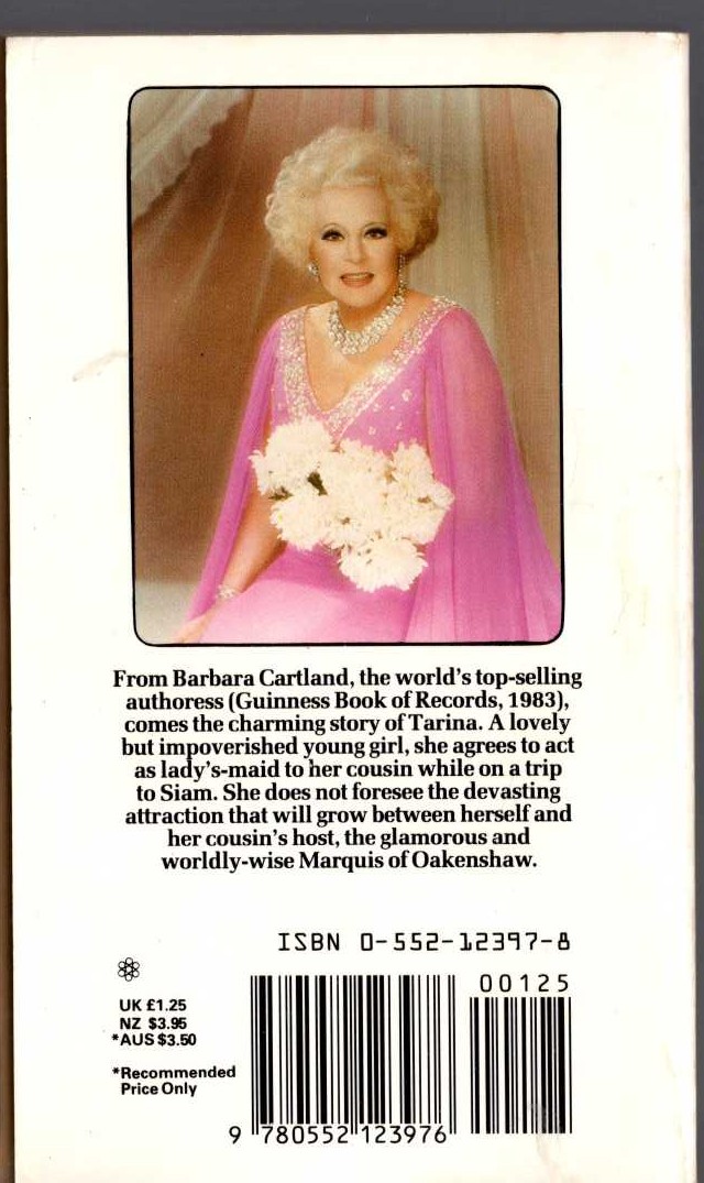 Barbara Cartland  JOURNEY TO A STAR magnified rear book cover image