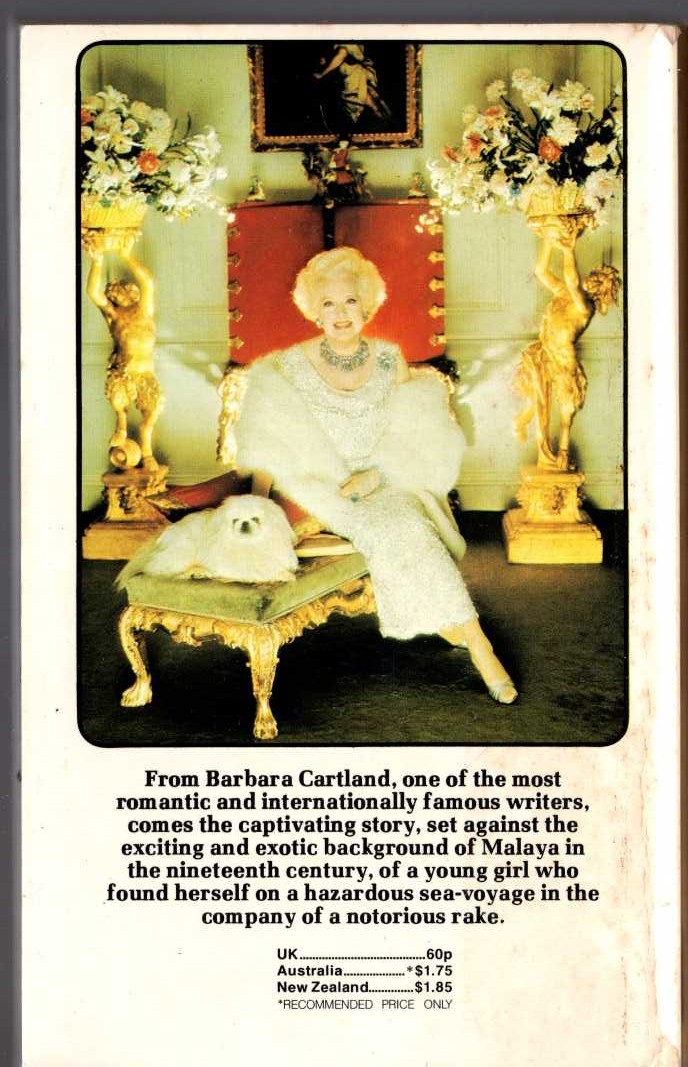 Barbara Cartland  THE LOVE PIRATE magnified rear book cover image