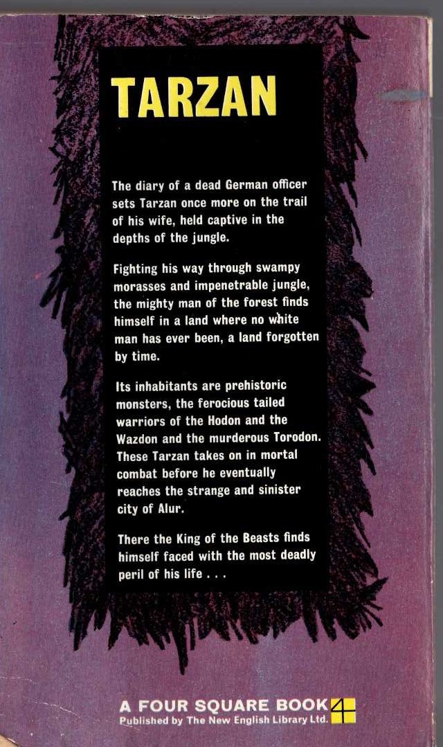 Edgar Rice Burroughs  TARZAN THE TERRIBLE magnified rear book cover image