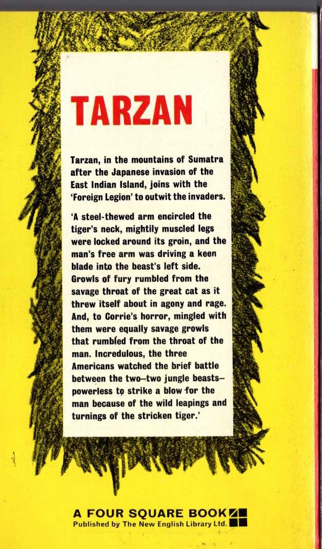 Edgar Rice Burroughs  TARZAN AND THE FOREIGN LEGION magnified rear book cover image