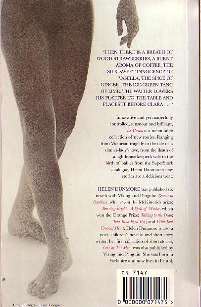 Helen Dunmore  ICE CREAM magnified rear book cover image