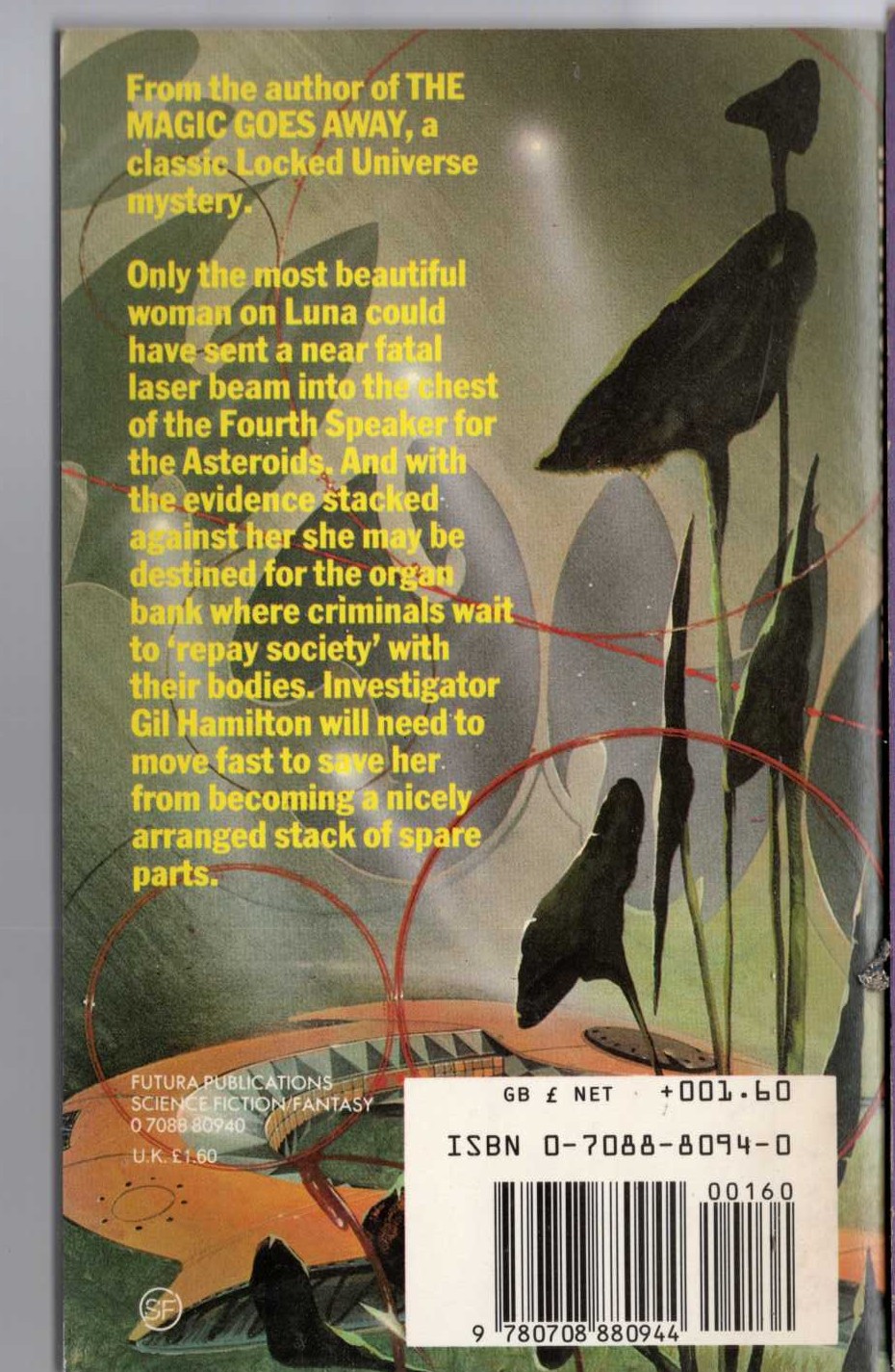 Larry Niven  THE PATCHWORK GIRL magnified rear book cover image