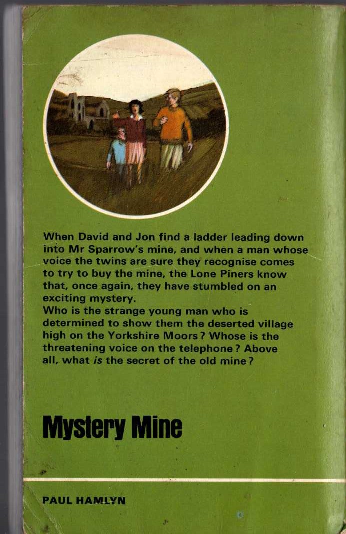 Malcolm Saville  MYSTERY MINE magnified rear book cover image