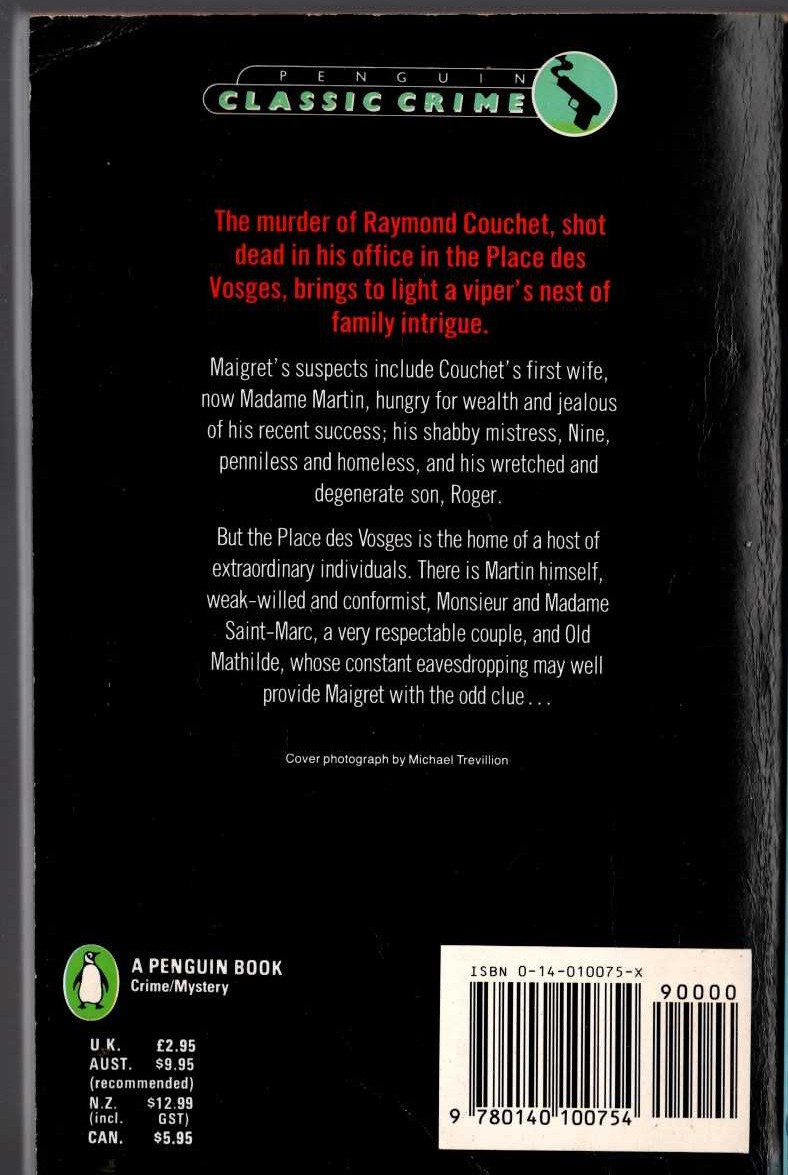 Georges Simenon  MAIGRET MYSTIFIED magnified rear book cover image