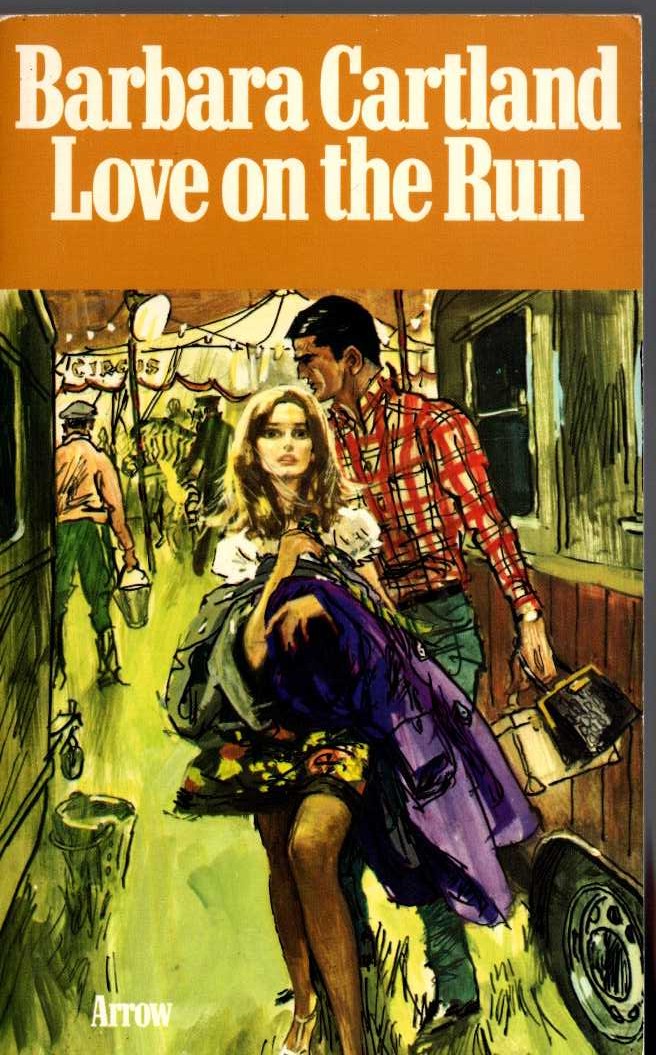 Barbara Cartland  LOVE ON THE RUN front book cover image