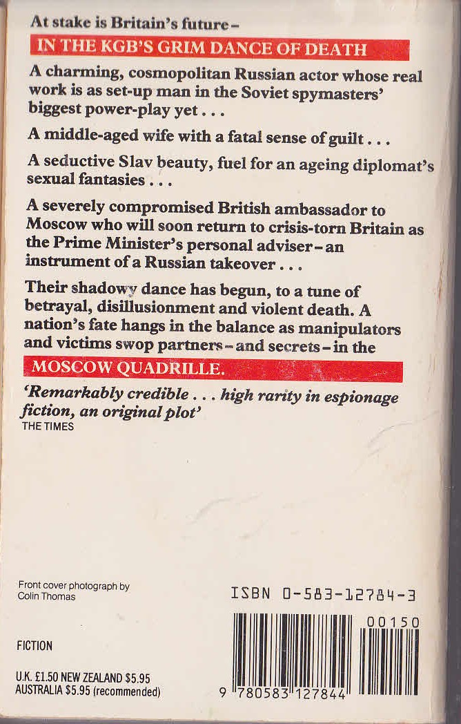 Ted Allbeury  MOSCOW QUADRILLE magnified rear book cover image
