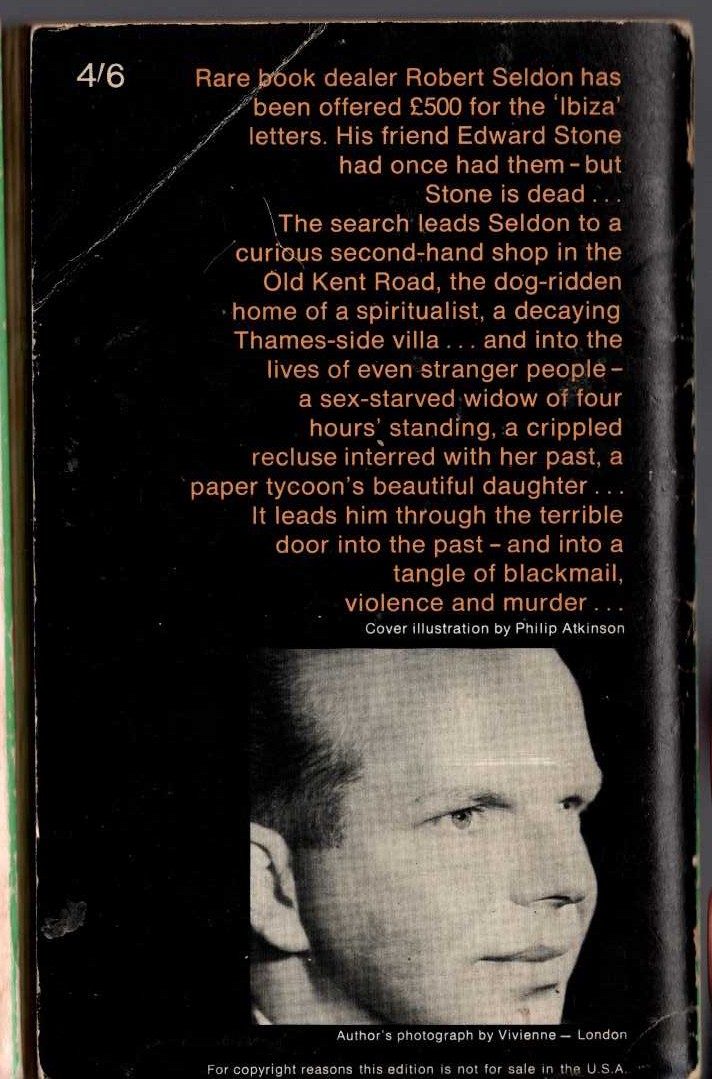 George Sims  THE TERRIBLE DOOR magnified rear book cover image
