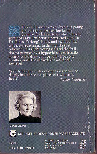Denise Robins  THE BOUNDARY LINE magnified rear book cover image