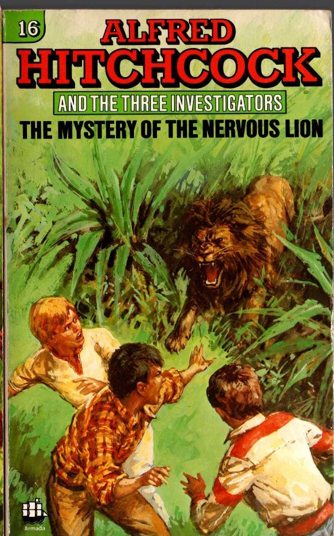 Alfred Hitchcock (introduces_The_Three_Investigators) THE MYSTERY OF THE NERVOUS LION front book cover image