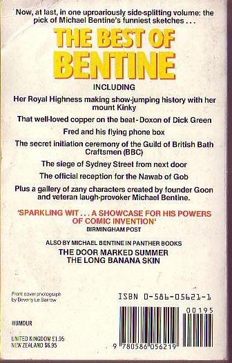 Michael Bentine  THE BEST OF BENTINE magnified rear book cover image