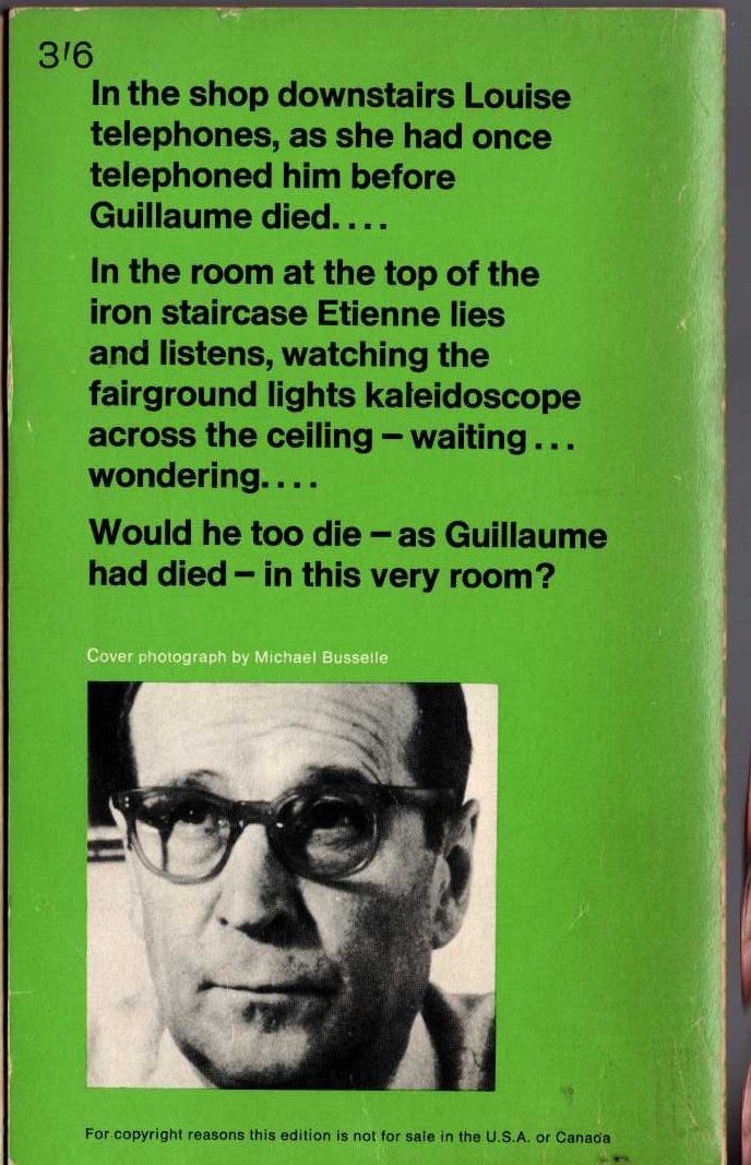 Georges Simenon  THE IRON STAIRCASE magnified rear book cover image