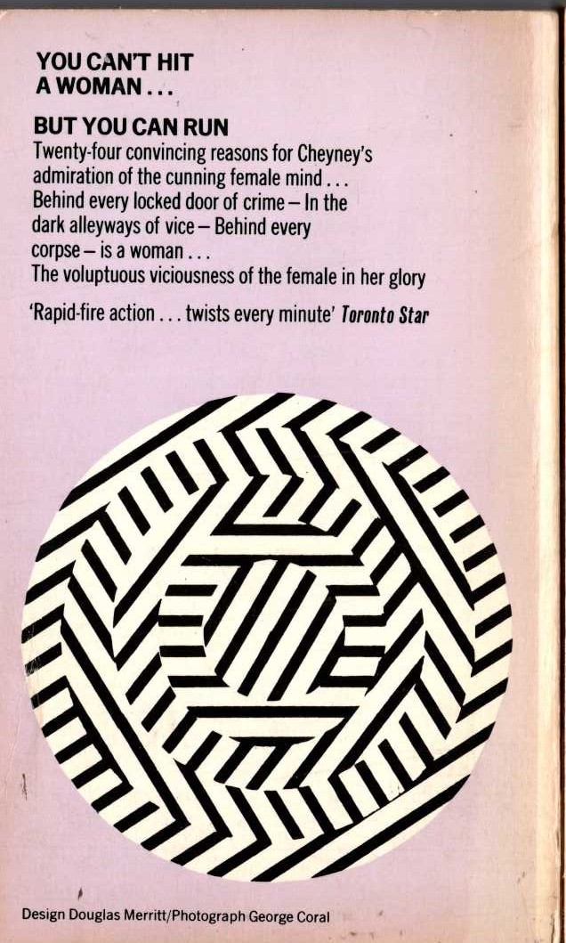 Peter Cheyney  YOU CAN'T HIT A WOMAN magnified rear book cover image