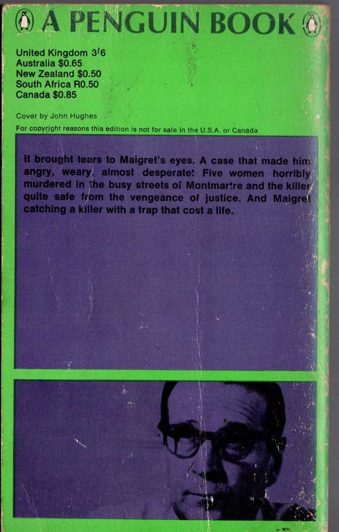 Georges Simenon  MAIGRET SETS A TRAP magnified rear book cover image