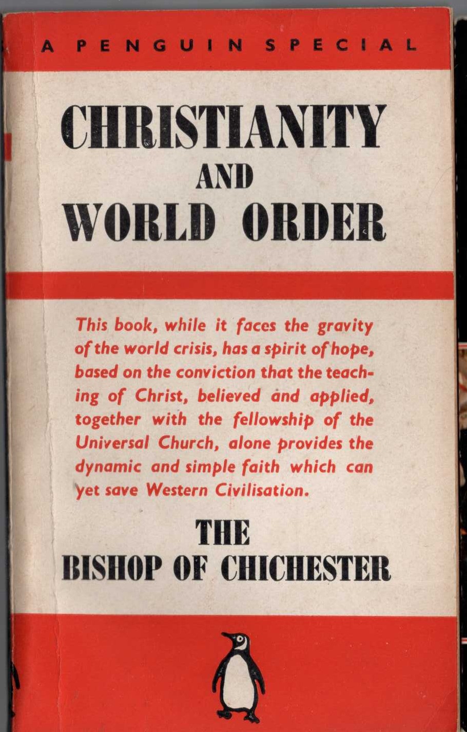 CHRISTIANITY AND WORLD ORDER by The Bishop of Chichester front book cover image