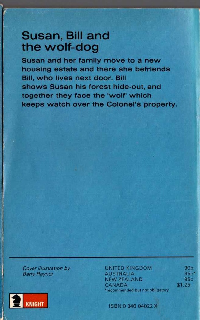 Malcolm Saville  SUSAN, BILL AND THE WOLF-DOG magnified rear book cover image