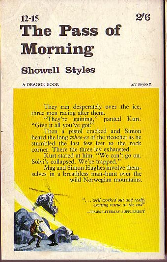 Showell Styles  THE PASS OF MORNING magnified rear book cover image