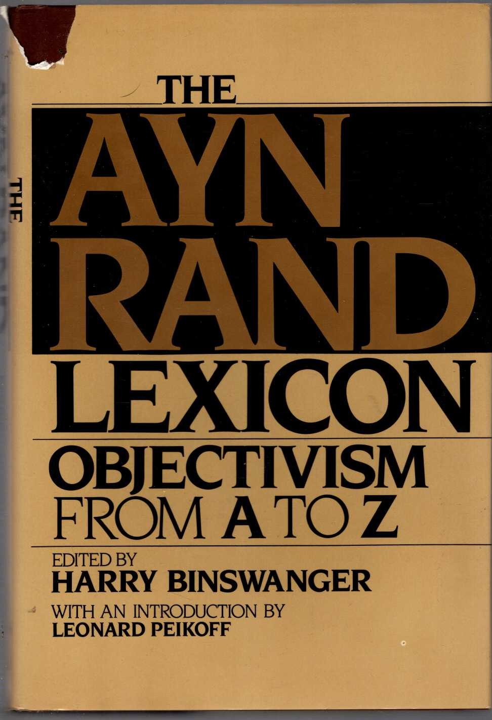 THE AYN RAND LEXICON FROM A TO Z front book cover image