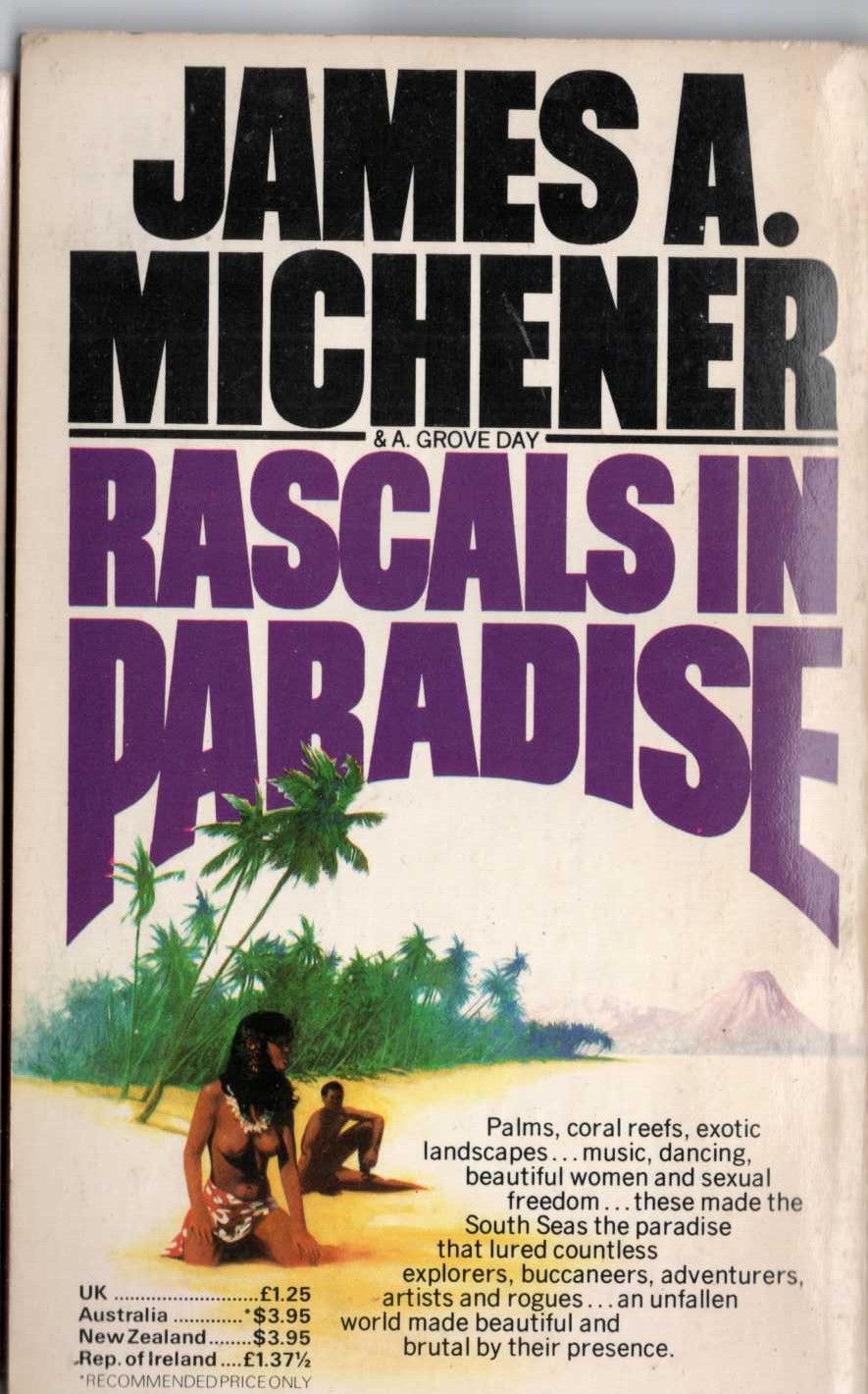 James A. Michener  RASCALS IN PARADISE magnified rear book cover image