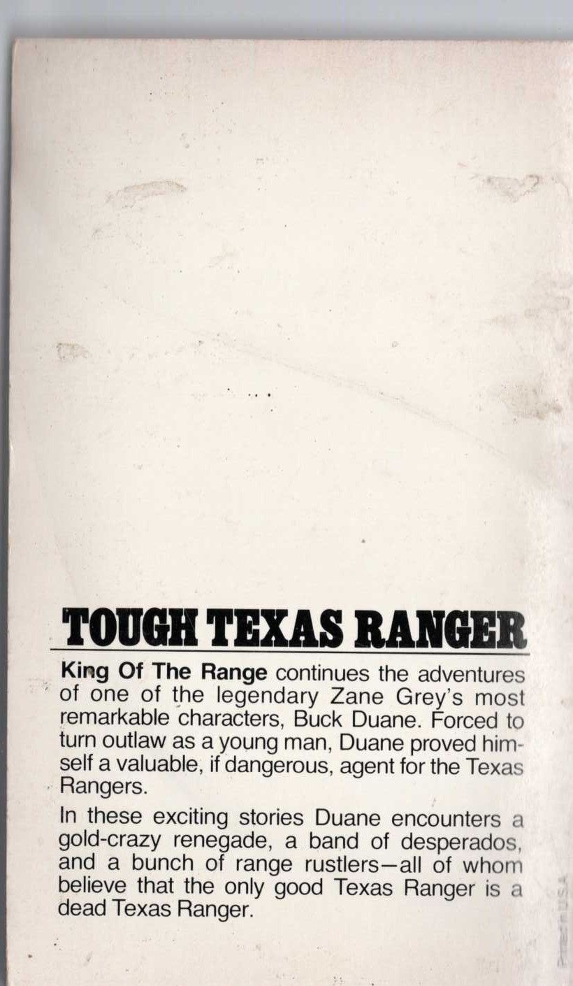 Romer Zane Grey  BUCK DUANE. KING OF THE RANGE magnified rear book cover image