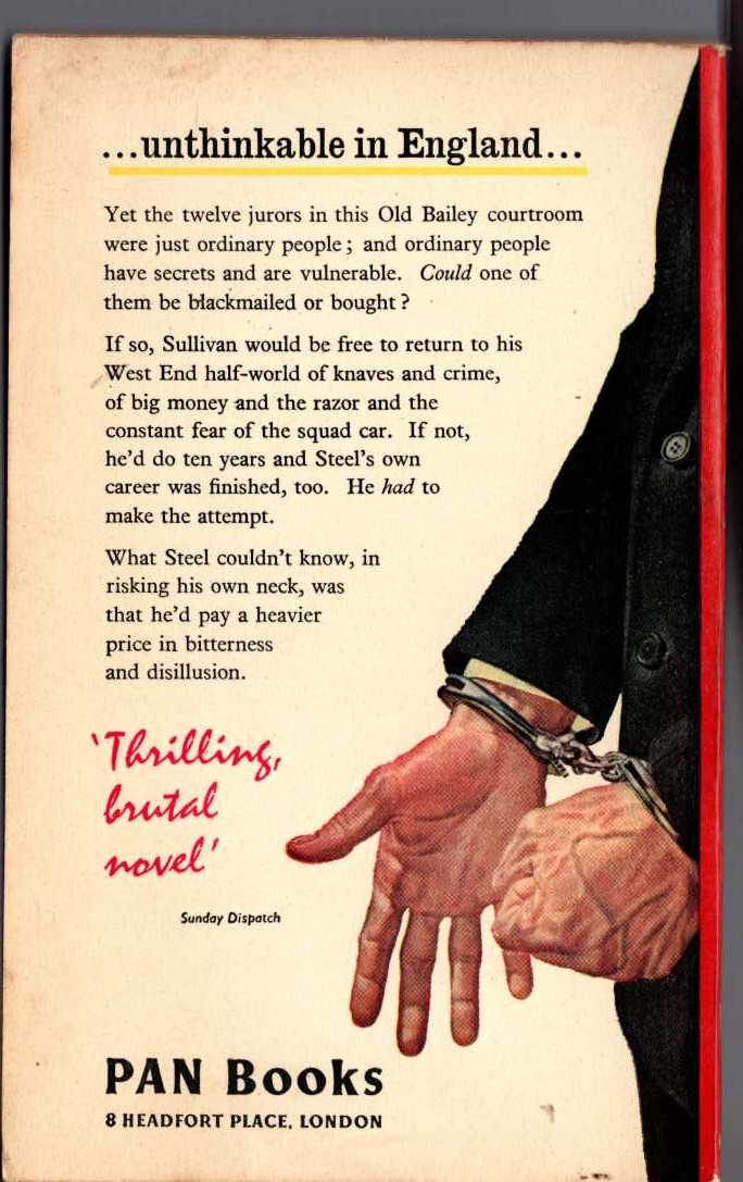Donald MacKenzie  THE JURYMAN magnified rear book cover image