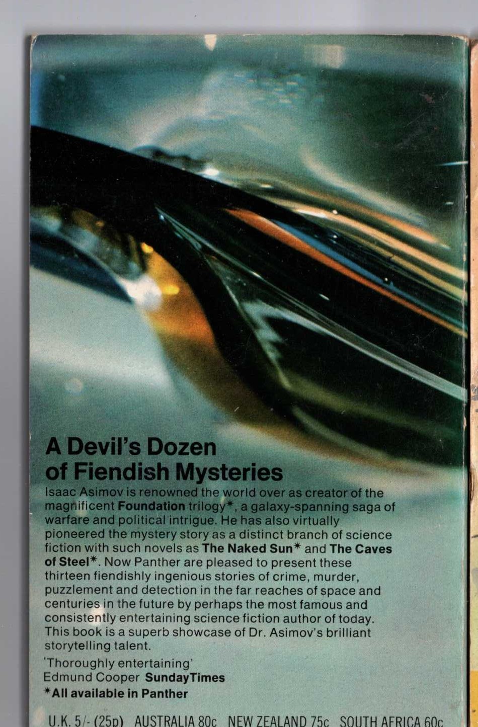 Isaac Asimov  ASIMOV'S MYSTERIES magnified rear book cover image