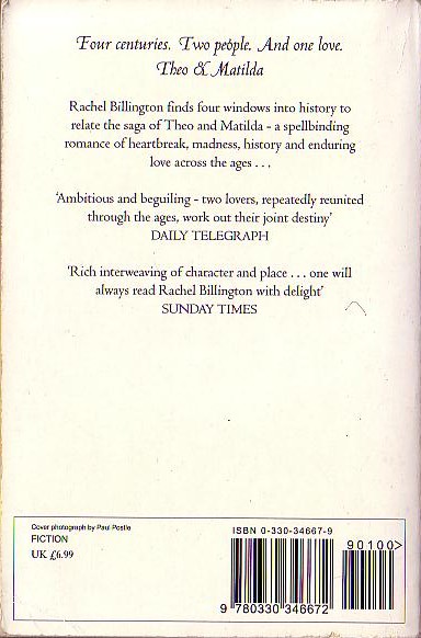 Rachel Billington  THEO & MATILDA magnified rear book cover image