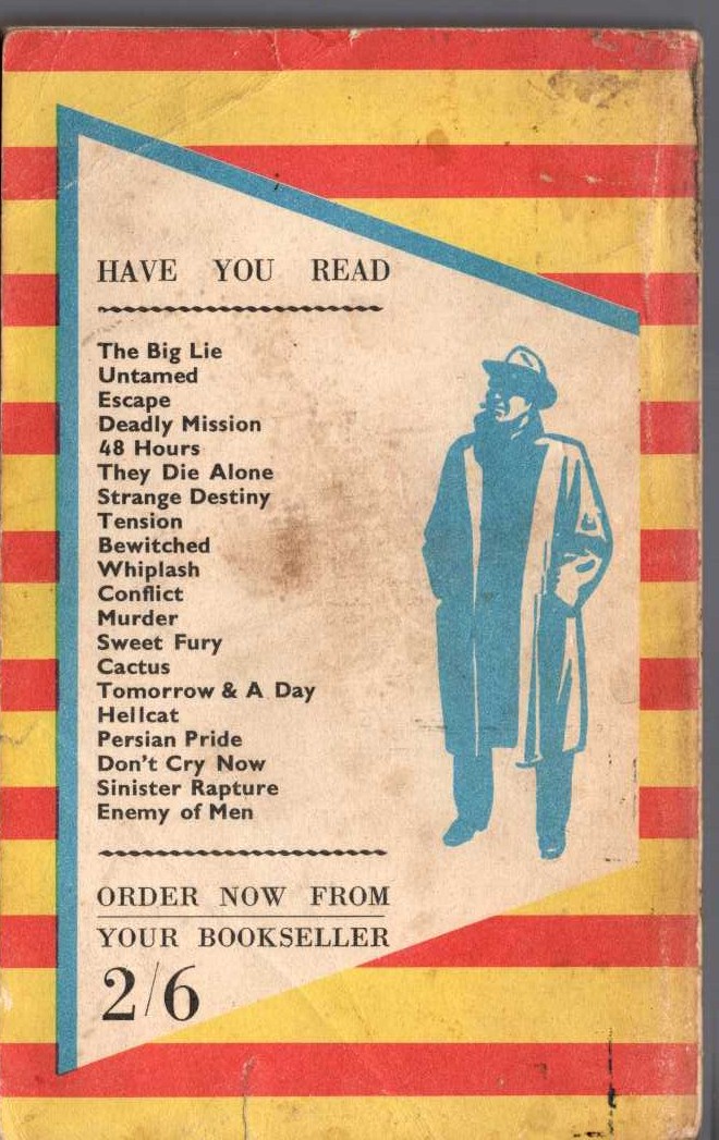 Hank Janson  ENEMY OF MEN magnified rear book cover image