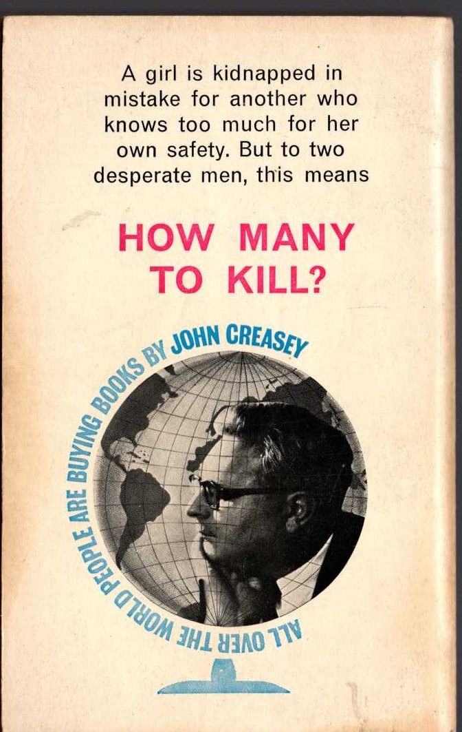 Michael Halliday  HOW MANY TO KILL? magnified rear book cover image