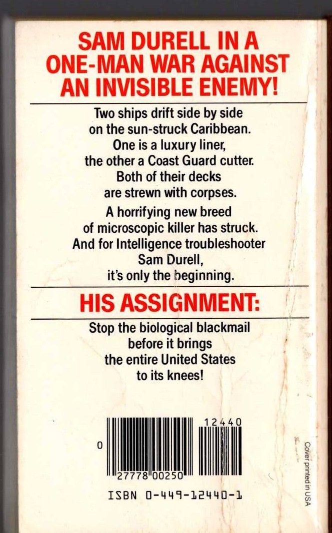 (Will B.Aarons) ASSIGNMENT DEATH SHIP magnified rear book cover image