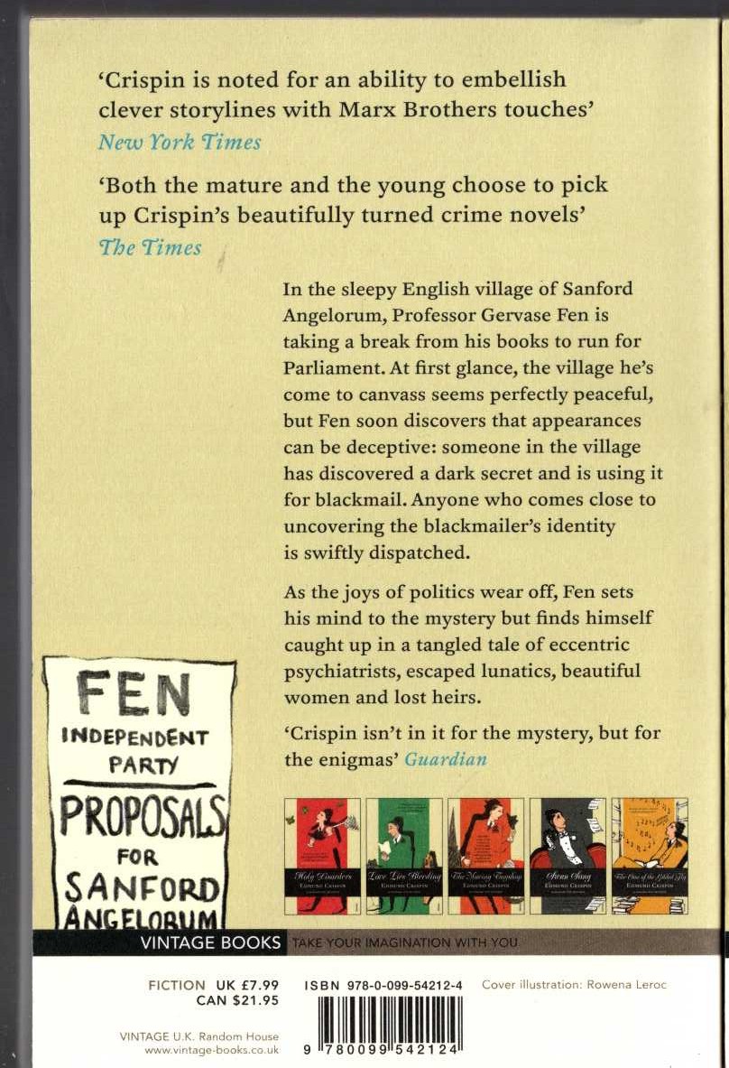 Edmund Crispin  BURIED FOR PLEASURE magnified rear book cover image