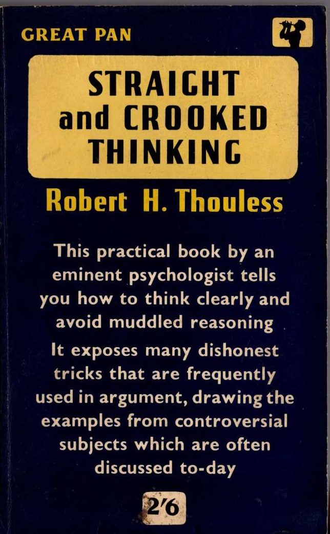 Robert H. Thouless  STRAIGHT AND CROOKED THINKING front book cover image